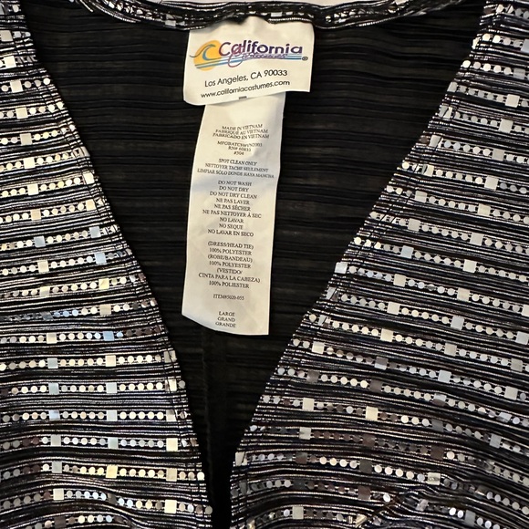 Vintage-Inspired 70s Shiny Disco Party Dress Costume  Sz L - Picture 4 of 4